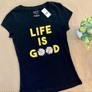 Short Sleeve Black T-shirt - Big Girls M